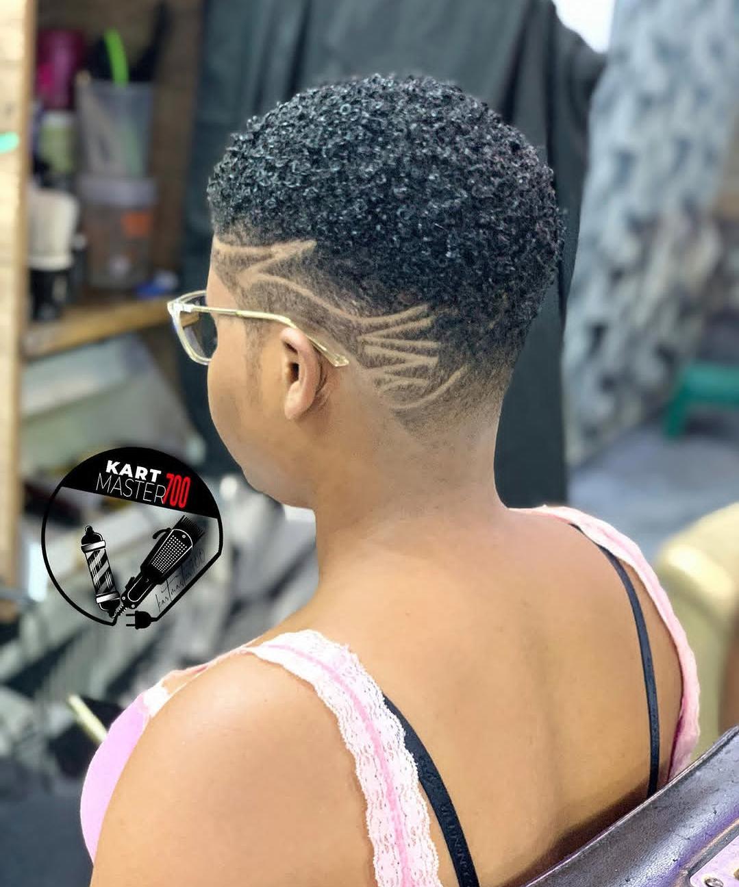 Custom fade with hair design by Kart Master 700